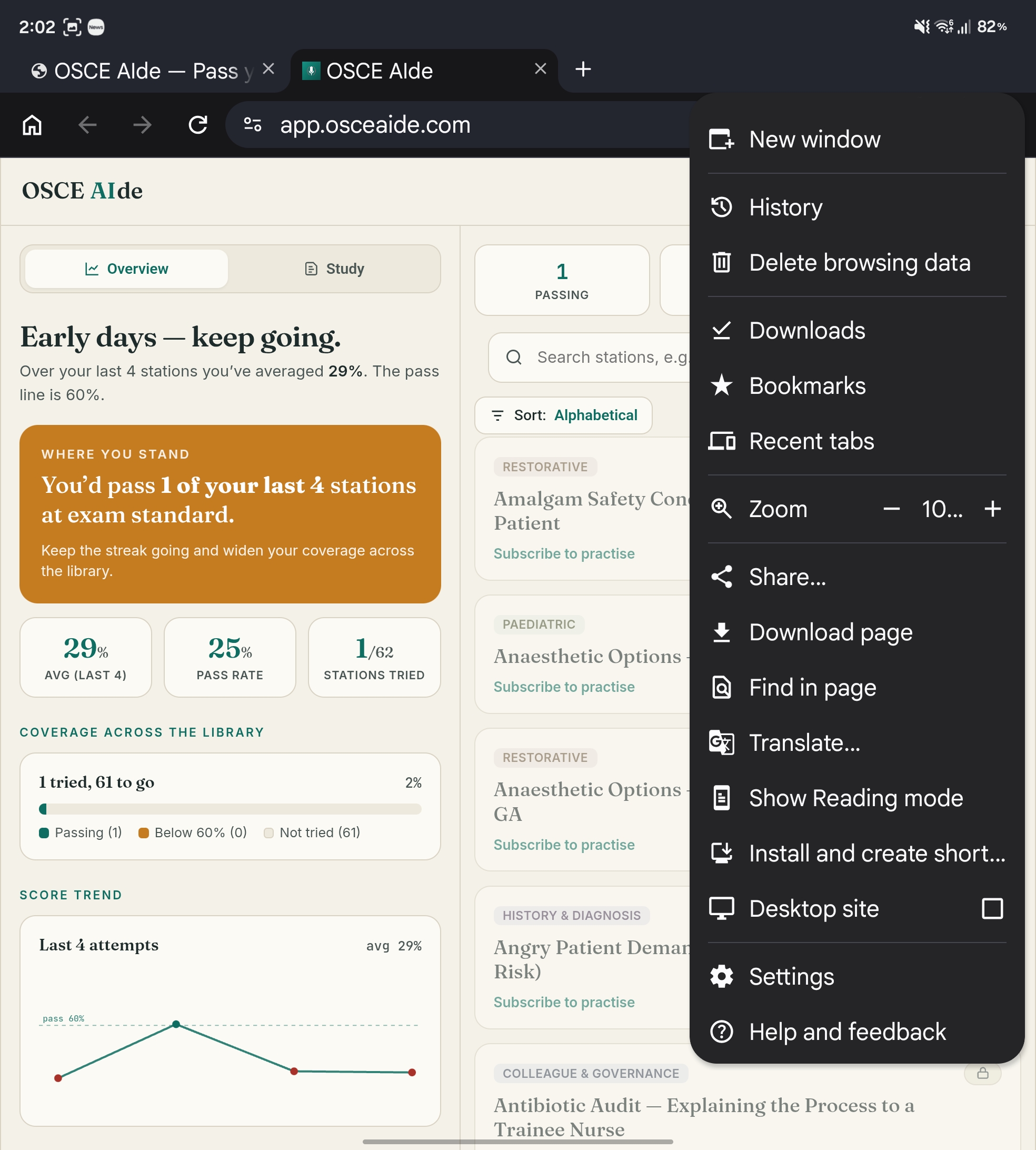 Install from the browser menu