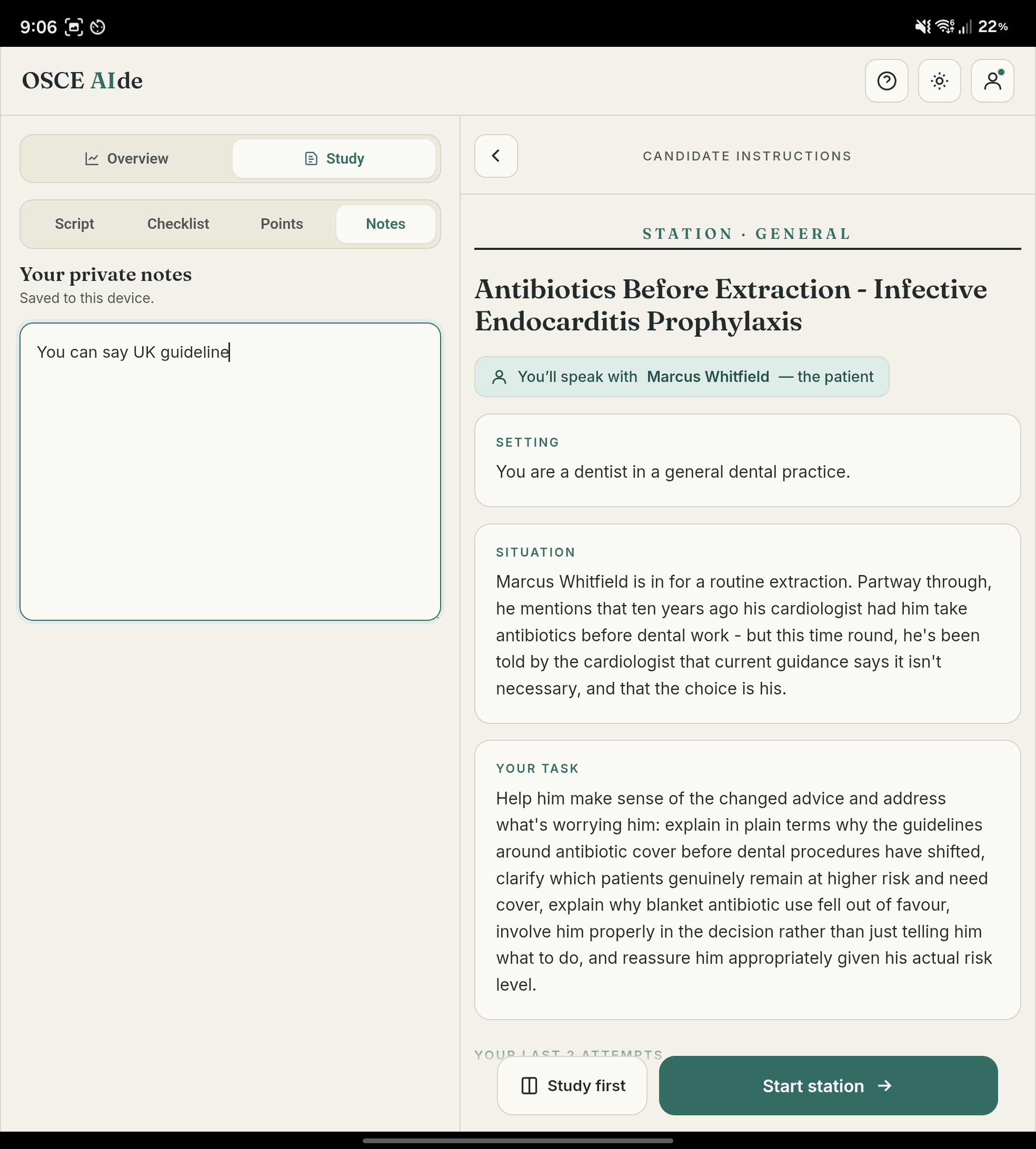 Your private notes